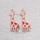 Enamel Charms 32mm - Giraffe #2 - Pink & Red - 2 Charms