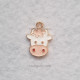 Enamel Charms 19mm - Cow #1 - Pink & White - 1 Charm