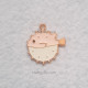 Enamel Charms 24mm - Puffer Fish #1 - Pink & White - 1 Charm