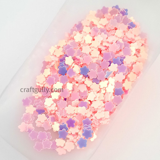 Sequins 5mm - Flower #13 - Light Peach - 20gms