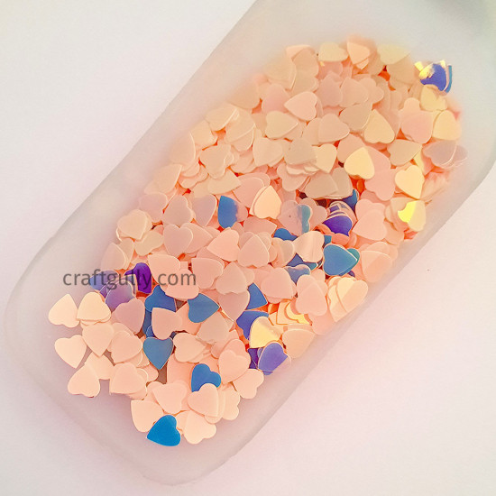 Sequins 6mm - Heart #12 - Baby Pink - 20gms