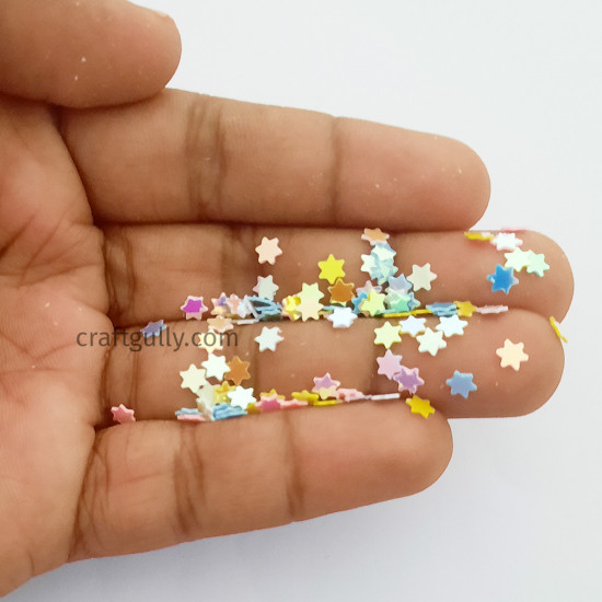 Sequins 4mm - Star #8 - Assorted #1 - 20gms