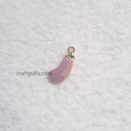 Enamel Charms 19mm - Eggplant #1 - Violet - 1 Charm