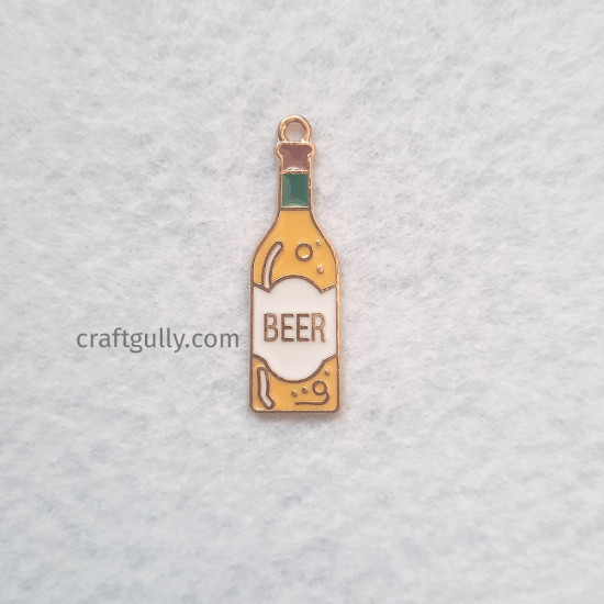 Enamel Charms 34mm - Beer Bottle #1 - 1 Charm