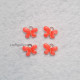 Enamel Charms 13mm - Butterfly #4 - Neon Orange - 4 Charms