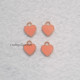 Enamel Charms 12mm - Heart #2 - Apricot Orange - 4 Charms