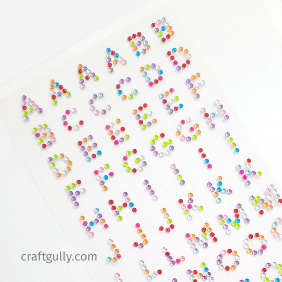 Rhinestone Alphabet Stickers - Assorted