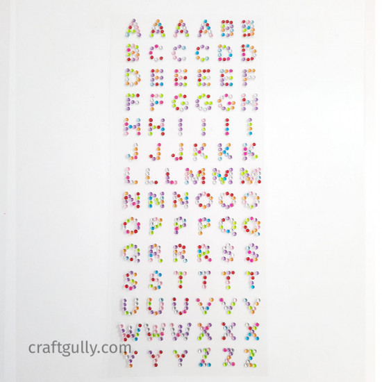 Rhinestone Alphabet Stickers - Assorted