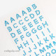 Rhinestone Alphabet Stickers - Blue