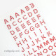 Rhinestone Alphabet Stickers - Red