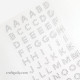 Rhinestone Alphabet Stickers - Silver