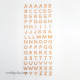 Rhinestone Alphabet Stickers - Orange