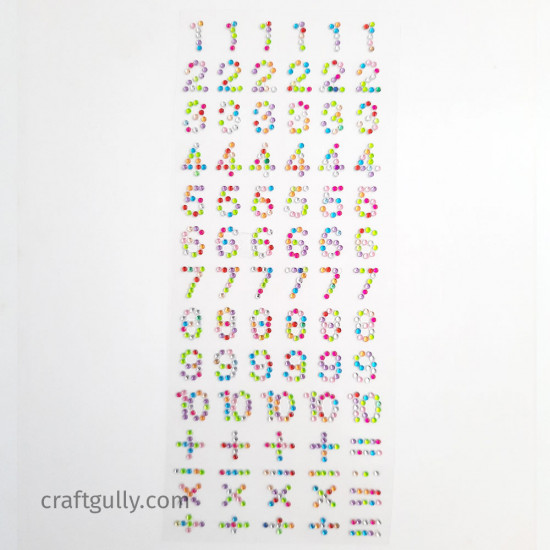 Rhinestone Number Stickers - Assorted
