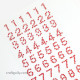 Rhinestone Number Stickers - Red