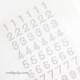 Rhinestone Number Stickers - Silver