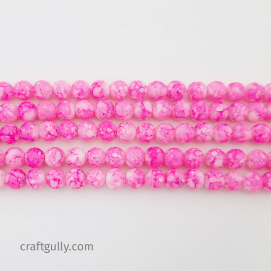 Mottled Glass Beads 8mm - Light Pink - 1 String