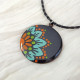 Hand Painted Motif Pendant With Necklace Cord