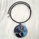 Hand Painted Sun & Moon Pendant With Necklace Cord