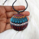 Hand Painted Boho Pendant With Necklace Cord