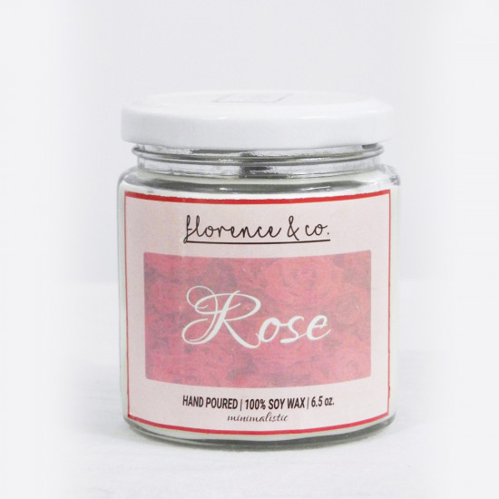 Rose Scented Soy Wax Candle - 200gms