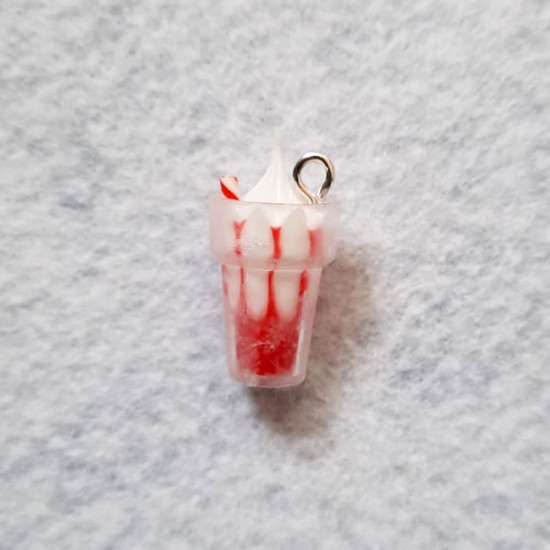 Acrylic Charms 25mm - Ice Cream Sundae - Red - 1 Charm