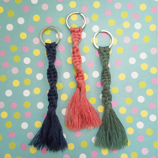 Macrame Twisted Keychains - Set of 3 Keychains