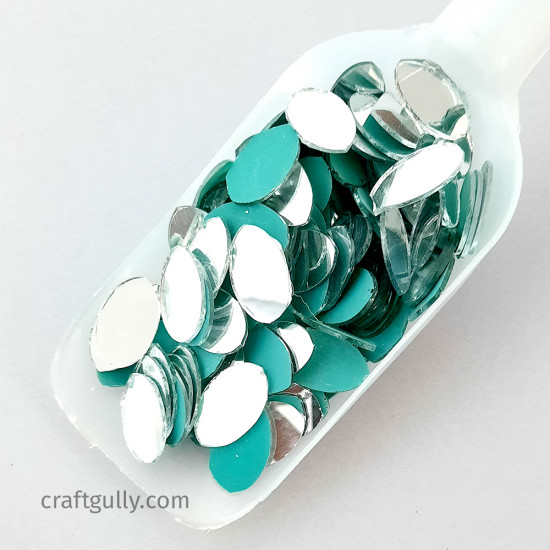 Cut Mirrors 18mm - Oval - 50gms/ 160 Pcs Cut Mirrors 18mm - Oval - 50gms/ 160 Pcs