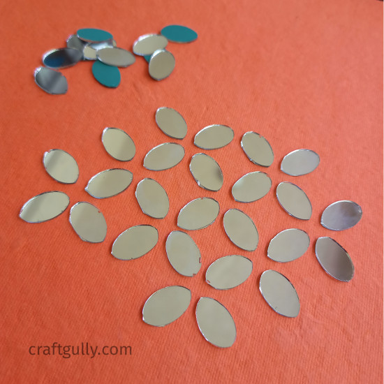 Cut Mirrors 18mm - Oval - 50gms/ 160 Pcs Cut Mirrors 18mm - Oval - 50gms/ 160 Pcs