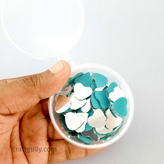 Cut Mirrors 15mm - Heart - 50gms/ 145 Pcs