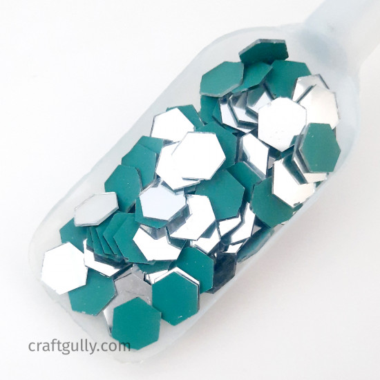 Cut Mirrors 15mm - Hexagon - 50gms/ 140 Pcs