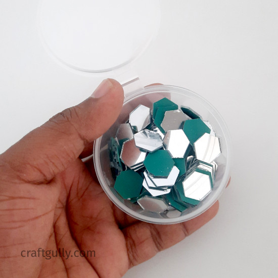 Cut Mirrors 15mm - Hexagon - 50gms/ 140 Pcs