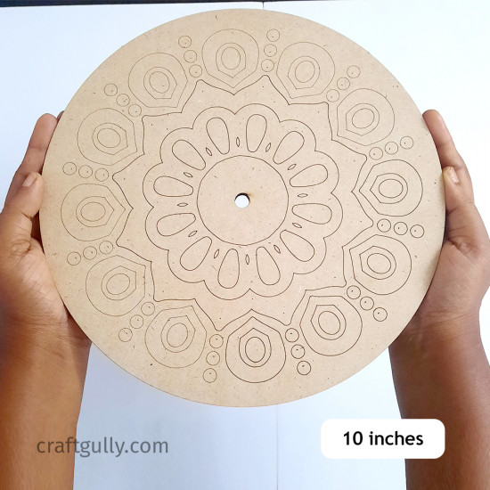 Pre Marked MDF Clock Base #5 - Round 10 Inches - 1 Piece