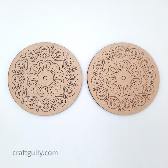Pre Marked MDF Coasters #8 - 98mm Round - Pack of 2