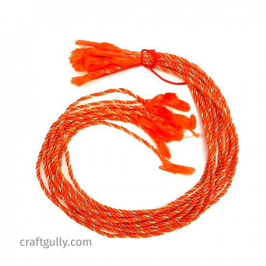 Buy Orange & Golden Rakhi Threads With Tassels Online. COD. Low