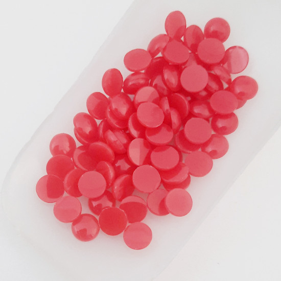 Flatback Accents 8mm Round - Red - 10gms/ 80 Pcs