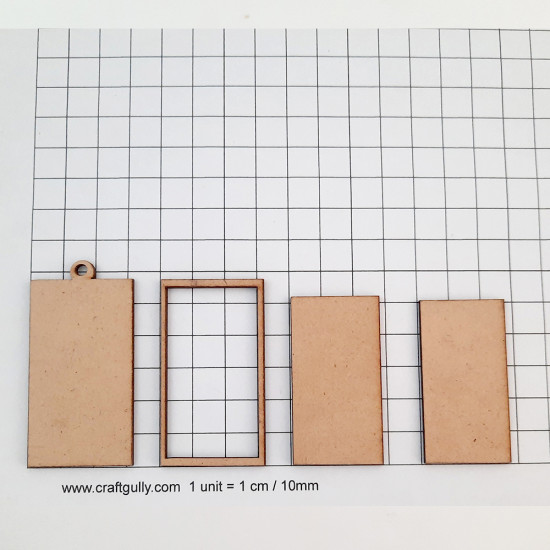 MDF Embroidery Hoop Base 63mm - Rectangle - 1 Set