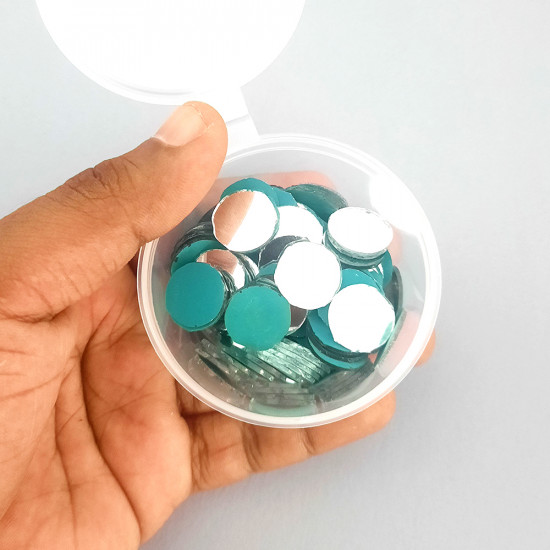Cut Mirrors 14mm - Round - 50gms/ 120 Pcs Cut Mirrors 14mm - Round - 50gms/ 120 Pcs