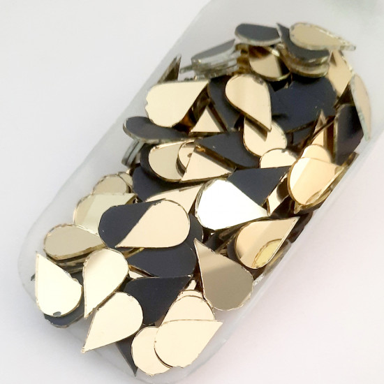 Cut Mirrors 16mm - Drop Golden - 50gms/185 Pcs