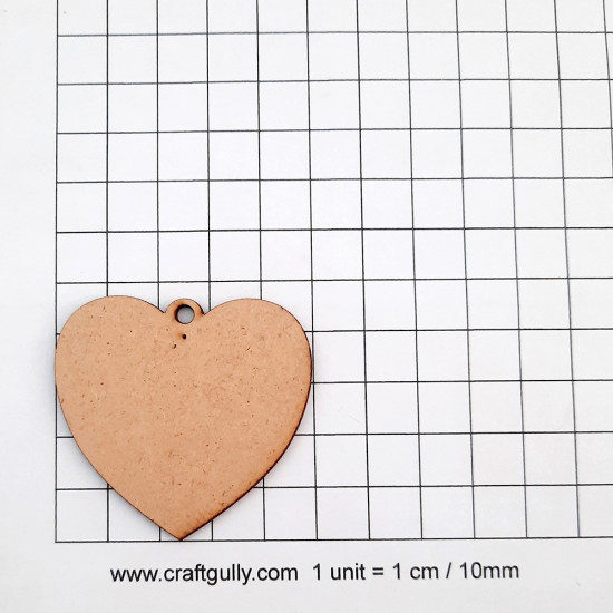 MDF Keychains #7 - 50mm Heart - Pack Of 5