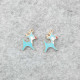 Enamel Charms 21mm - Reindeer #2 - Blue - 2 Charms