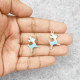 Enamel Charms 21mm - Reindeer #2 - Blue - 2 Charms