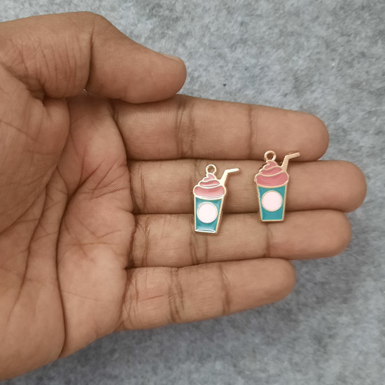 Enamel Charms 21mm - Ice Cream Sundae #1 - 2 Charms