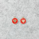 Enamel Charms 16mm - Heart #4 - Red - 2 Charms