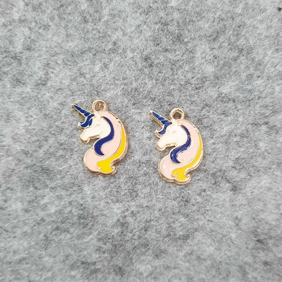 Enamel Charms 19mm - Unicorn #2 - 2 Charms