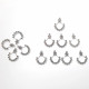 Connectors #113 - 24mm - 4/9 Rings Silver - 12 Pcs