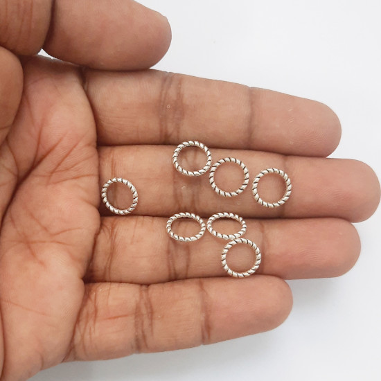 Spacer Rings #1 - 9mm Metal - Antique Silver Finish - 10 gms