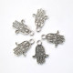 Metal Charms 19mm Hamsa #1 - Silver Finish - 10 Charms