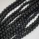 Glass Beads 8mm Round - Matte Black - 1 String / 100 Beads