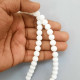 Glass Beads 8mm Round - Matte White - 1 String / 100 beads