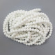 Glass Beads 8mm Round - Matte White - 1 String / 100 beads